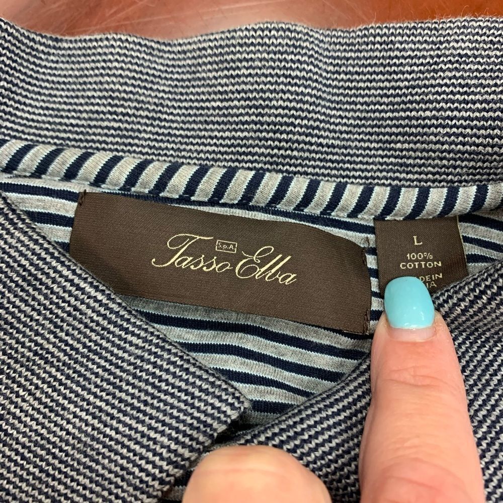 Tasso Elba Striped Golf Polo sz L